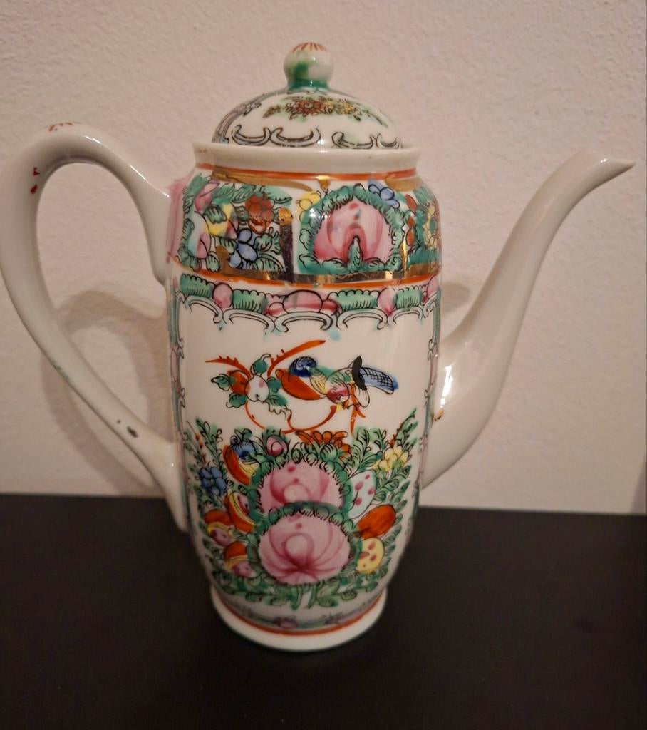Macau Chinese theepot met bloemmotieven, Ophalen of Verzenden
