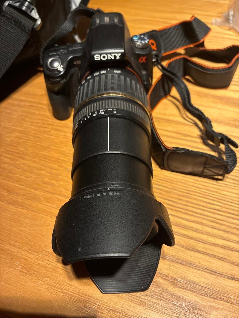 Sony camera SLT-33 met grote lens + tas, Ophalen of Verzenden, Gebruikt, Sony, 8 keer of meer