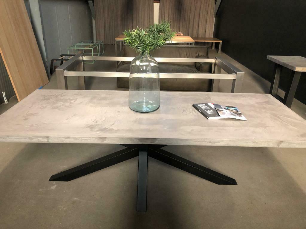 Stoere Beton Tafel • 240 x 100 cm • ArdWorks ©, Overige materialen, 100 tot 150 cm, Zwart, Ophalen of Verzenden