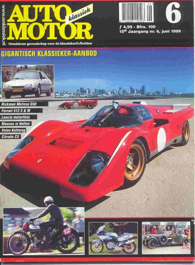 Auto Motor Klassiek 6 1999 Ferrari 512, Volvo Katterug, CX, Ophalen of Verzenden, Nieuw, Ferrari