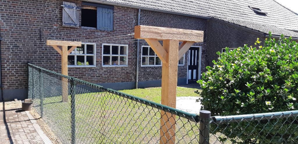 NIEUW 2 waspalen  20 meter waslijn ROBUUST DOUGLAS 150/150, Tuin en Terras, Ophalen, Nieuw, Wasrek