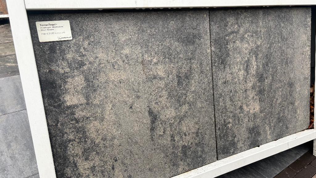 Terrastegels +, 60x60x4 Grezzo, Overige materialen, Nieuw, Ophalen of Verzenden, 10 m² of meer