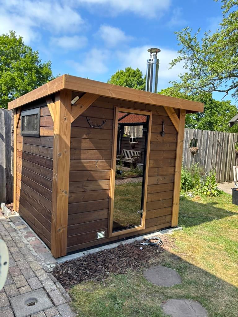 Thermowood buitensauna sauna tuinsauna Nederlands fabrikaat, Ophalen of Verzenden, Nieuw, Complete sauna