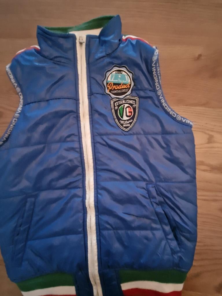 Stoere Vingino Bodywarmer Blauw Maat 152 ZGAN, Ophalen of Verzenden, Zo goed als nieuw, Vingino, Jongen