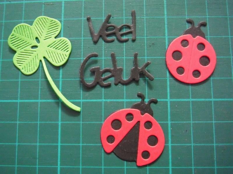 set stansjes Veel Geluk, Hobby en Vrije tijd, Kaarten | Zelf maken, Ophalen of Verzenden, Nieuw, Overige thema's, Overige typen
