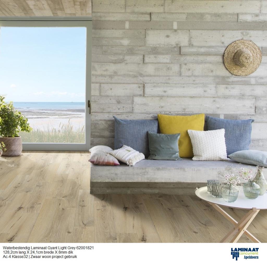 Waterbestendig Laminaat Gyant Licht - Zwaar woon gebruik, 75 m² of meer, Beige, Nieuw, Ophalen of Verzenden