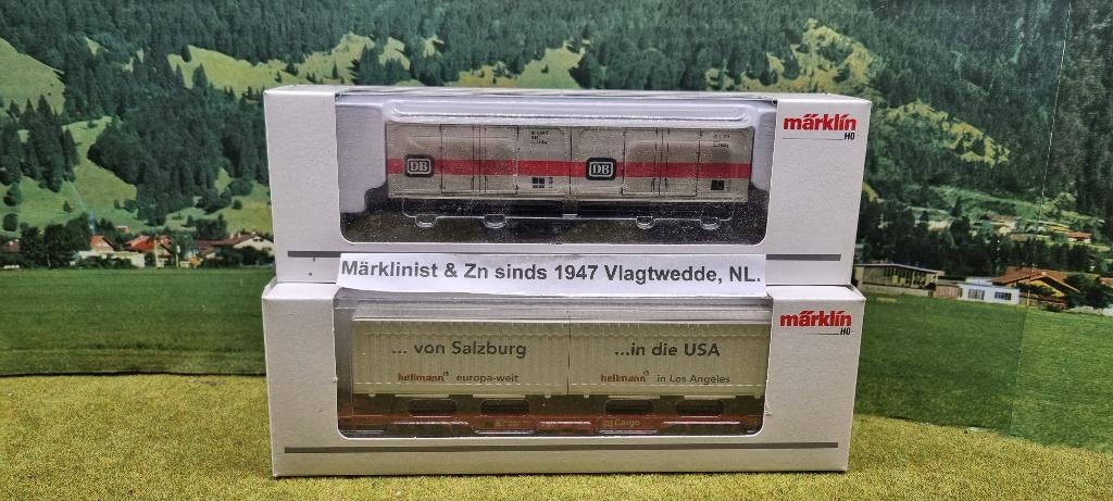 Marklin 2 x container in doos onbespeeld, Hobby en Vrije tijd, Modeltreinen | H0, Wisselstroom, Analoog, Wagon, Ophalen of Verzenden