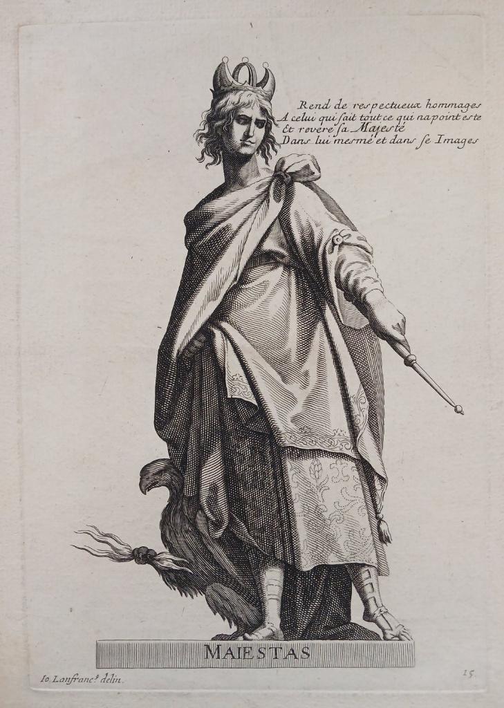 Maiestas gravure Giovanni Lanfranco gravure watermerk, Verzenden