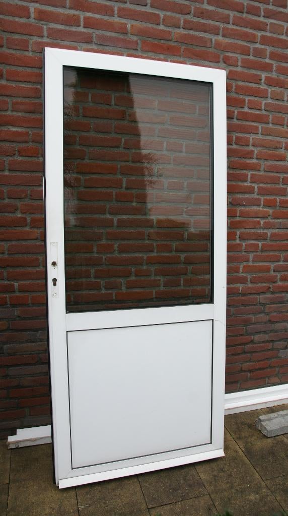 Aluminiumdeur met kozijn en dorpel, Doe-het-zelf en Verbouw, Deuren en Horren, Ophalen, Gebruikt, 80 tot 100 cm, Binnendeur