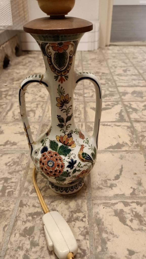 Vintage Delfts Blauwe Lamp met Handvatten, Antiek en Kunst, Ophalen