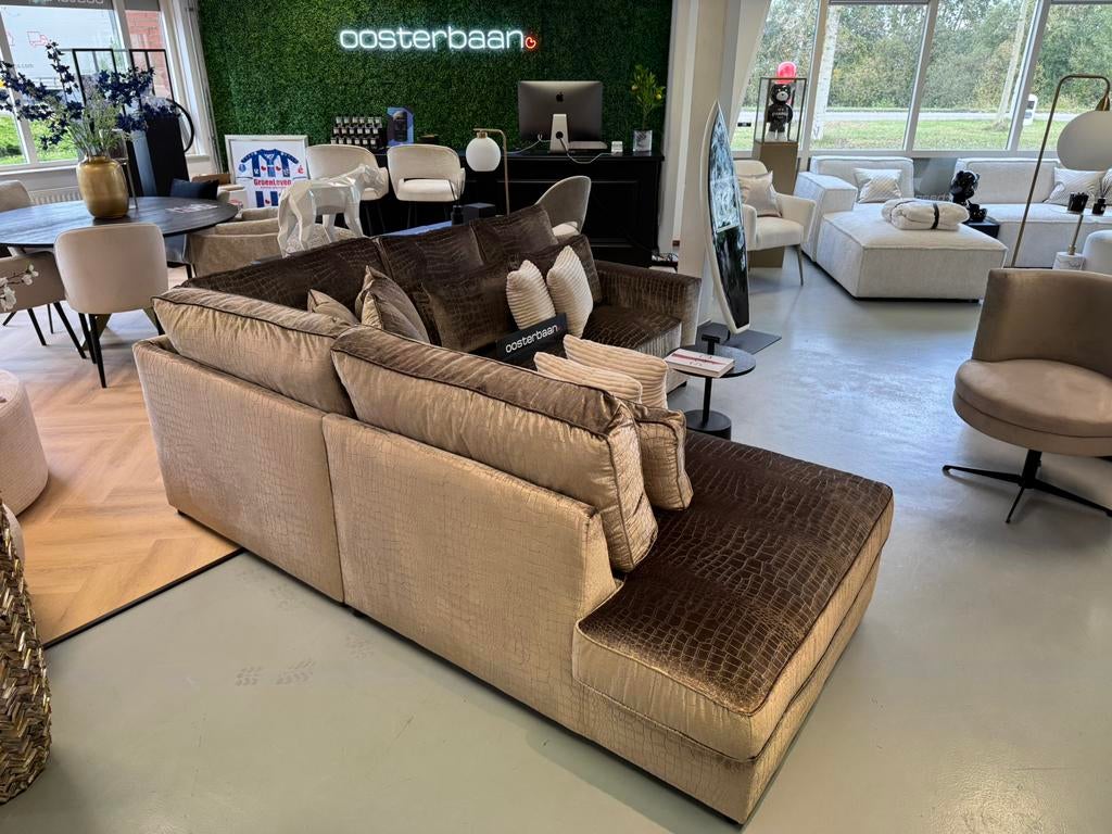 Luxe Velvet Croco Hoekbank Pocket 250x250cm NIEUW - UNIEK, Huis en Inrichting, Info@oosterbaanwonen.nl, Venus 31 8448CE Heerenveen