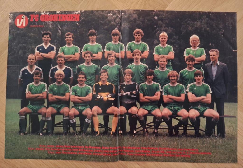 Oude poster FC Groningen / Ronald Koeman (1981), Ophalen of Verzenden, Zo goed als nieuw, Overige binnenlandse clubs, Poster, Plaatje of Sticker