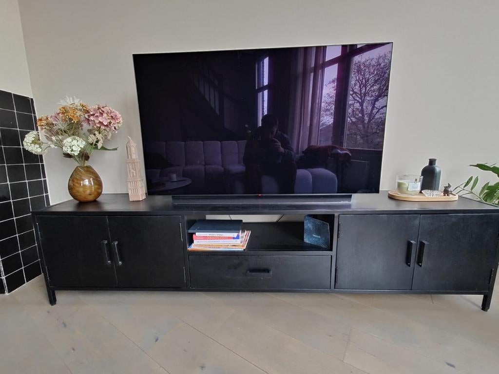 Stijlvolle TV meubel, Ophalen, 200 cm of meer, Minder dan 100 cm, 25 tot 50 cm