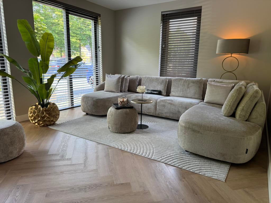 Luxe Organische U-bank Tessa 180x370x230cm NIEUW Beige Sand, Huis en Inrichting, Info@oosterbaanwonen.nl, Venus 31 8448CE Heerenveen