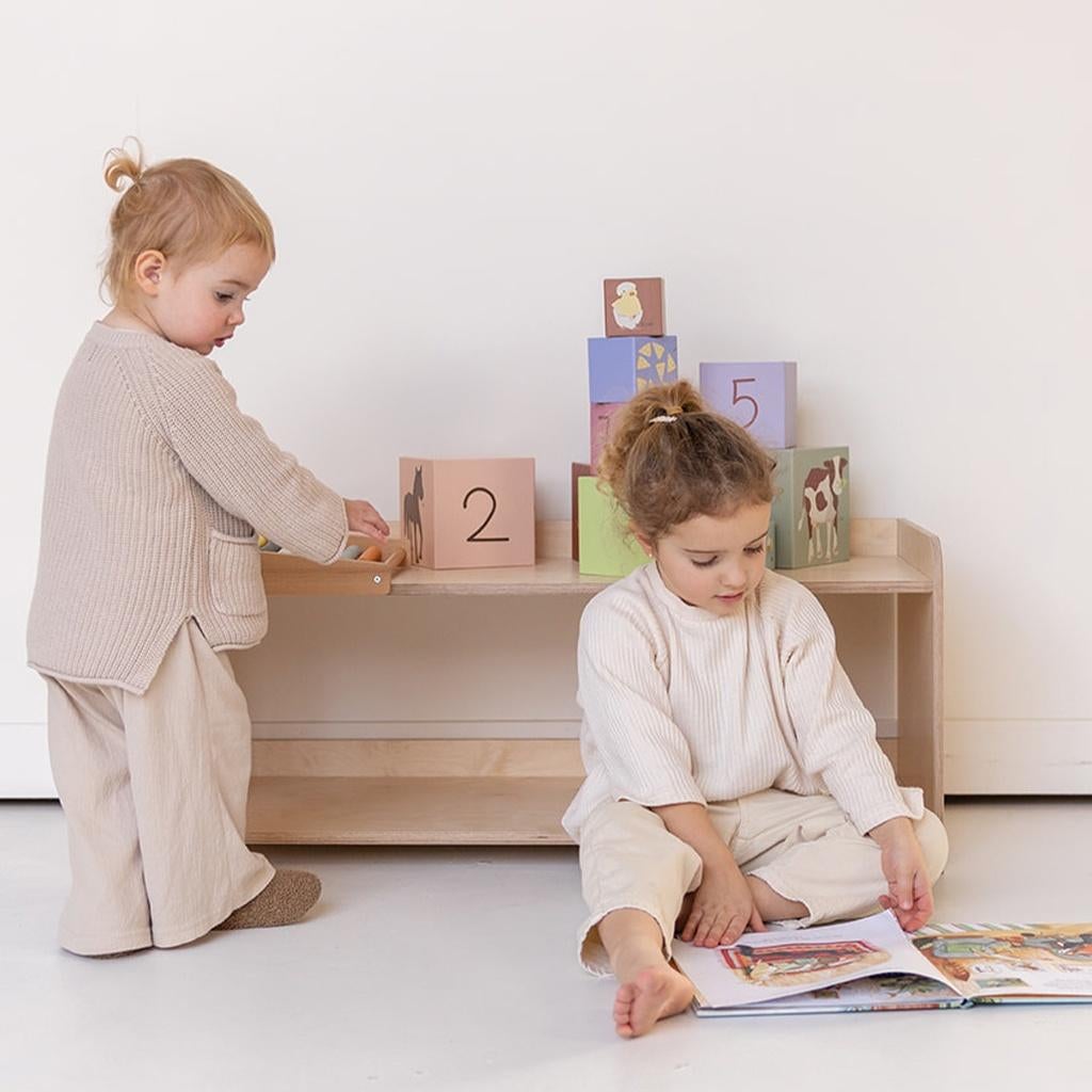 Houten montessori speelgoedkast Jindl naturel, laag, Jindl, Info@jindl.nl, Nieuw, Ophalen of Verzenden