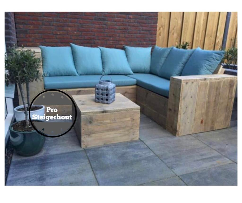 Steigerhout Loungeset Loungebank Hoekbank Tuinbank Tuinset, Tuin en Terras, Tuinsets en Loungesets, Steigerhout, Nieuw, Ophalen of Verzenden