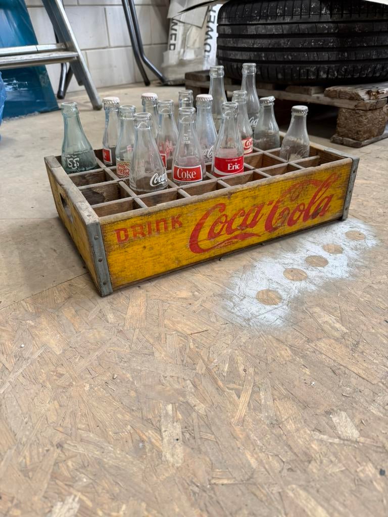 Antiek Coca cola kistje met flesjes, Antiek en Kunst, Ophalen