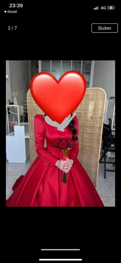 Henna Jurk, Ophalen of Verzenden, Zo goed als nieuw, Rood, Trouwjurk