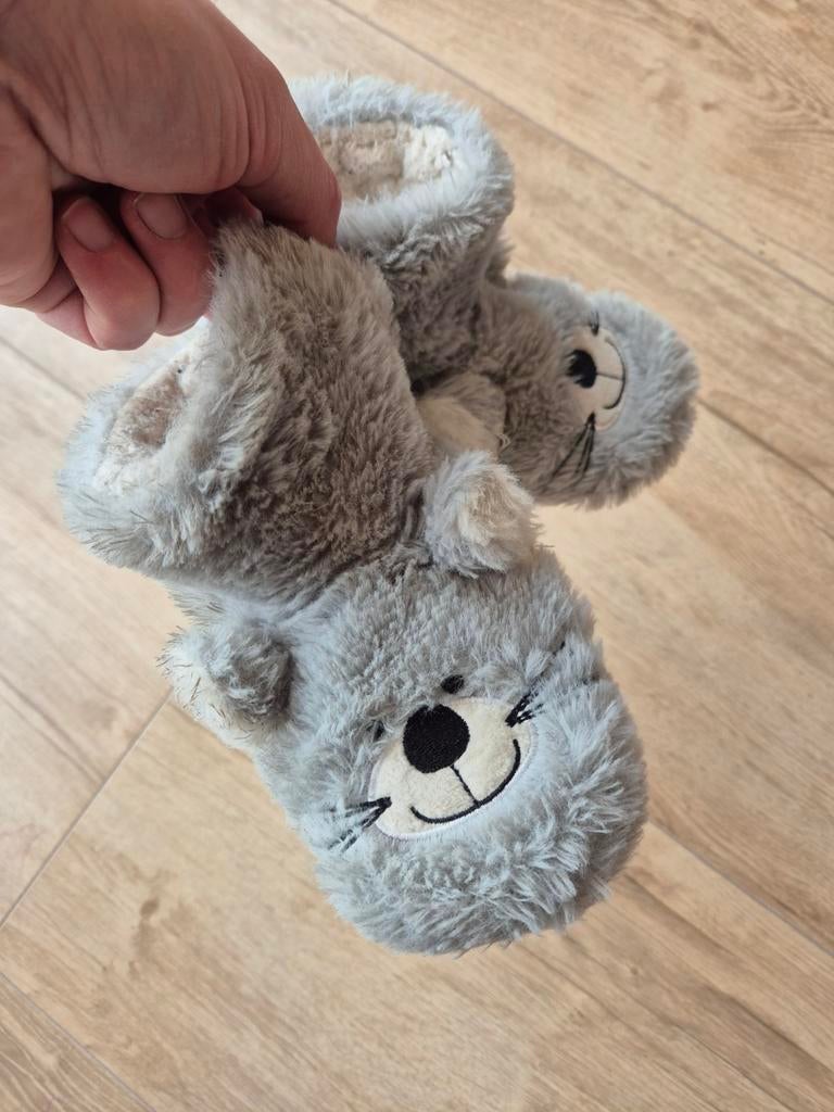 Schattige grijze slofjes maat 26/27, Kinderen en Baby's, Babykleding | Schoentjes en Sokjes, Slofjes, Gebruikt, Jongetje of Meisje