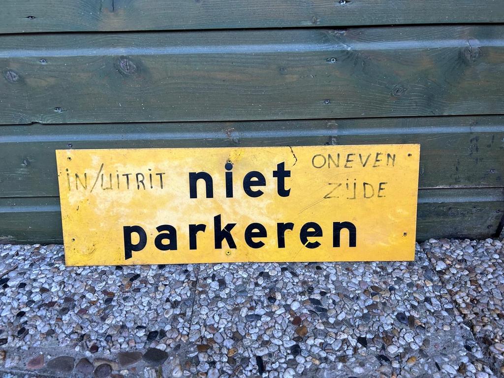Niet parkeren in/uitrit bord, Ophalen of Verzenden
