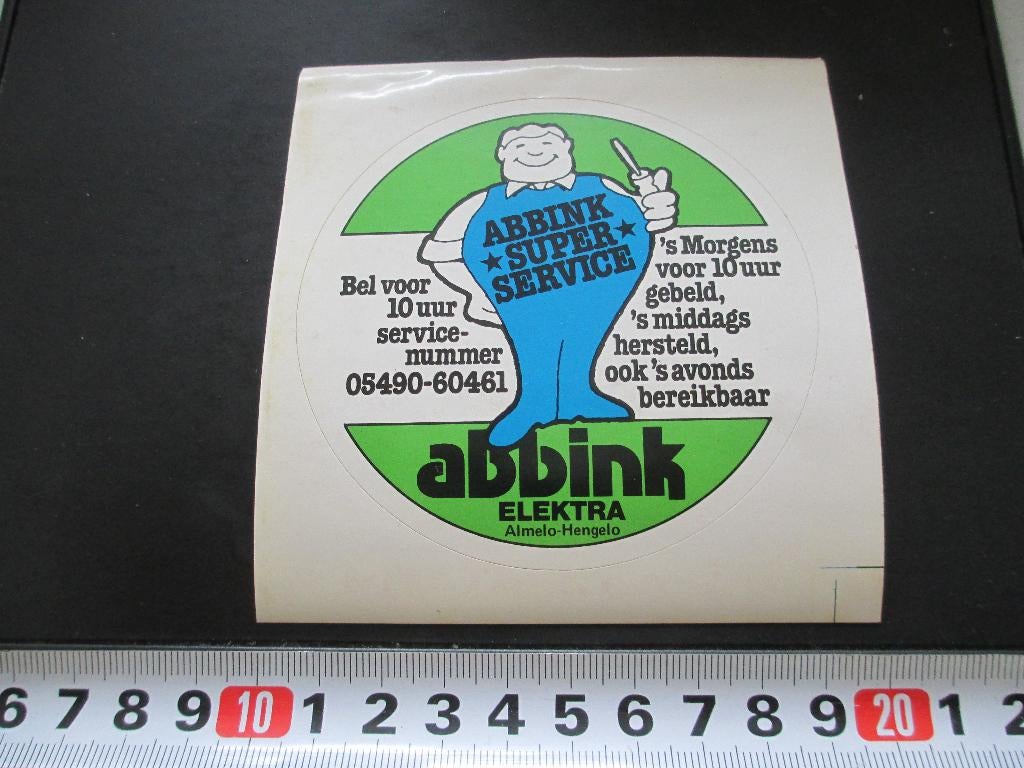sticker almelo hengelo ABBINK ELEKTRA super service, Ophalen, Zo goed als nieuw