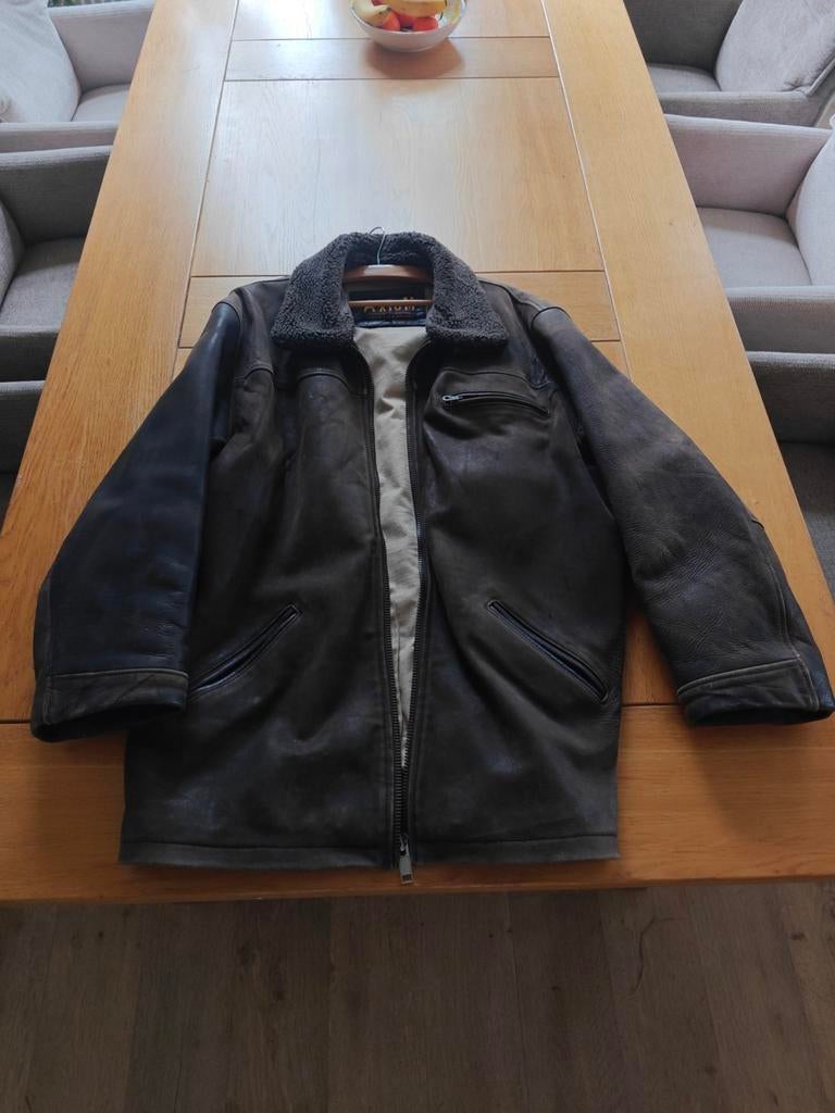 Donkerbruine echt leren jas maat XL, Ophalen of Verzenden, Zo goed als nieuw, Maat 56/58 (XL), Bruin