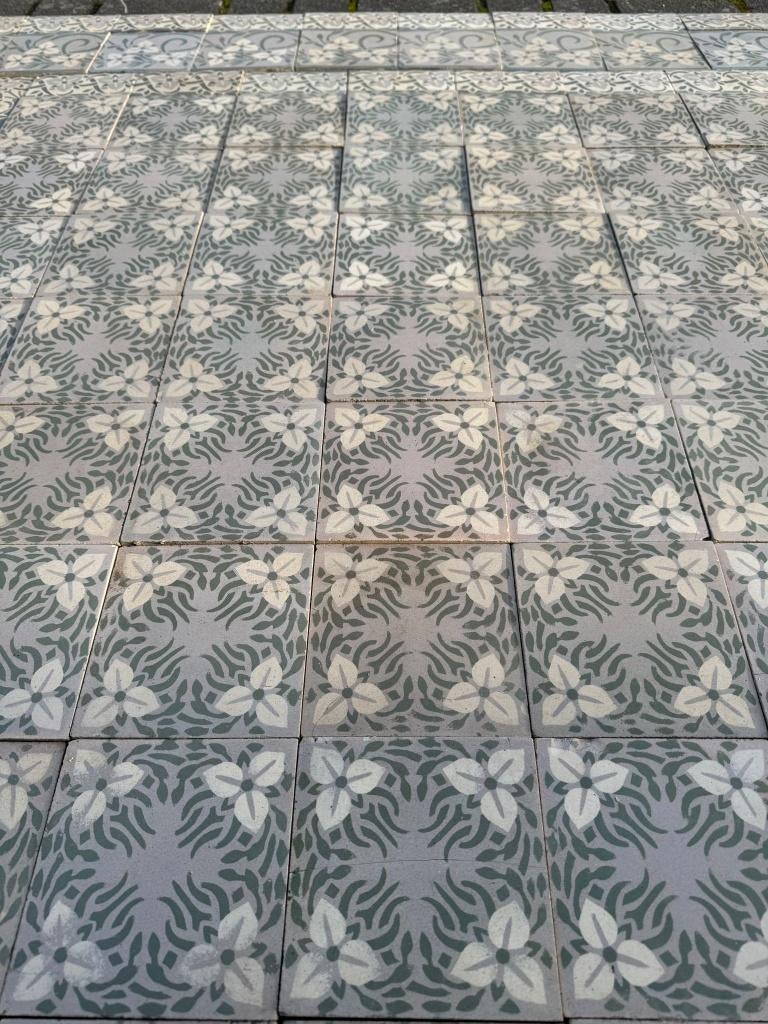 Zeldzame Art Nouveau vloertegels 15m~, Gebruikt, Keramiek, Minder dan 20 cm, 10 m² of meer