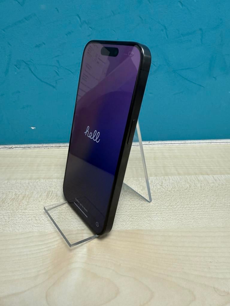 Apple iPhone 15 Pro 128GB Titanium Black - 2e hands - 100%, 128 GB, Zwart, Ophalen of Verzenden, Zo goed als nieuw