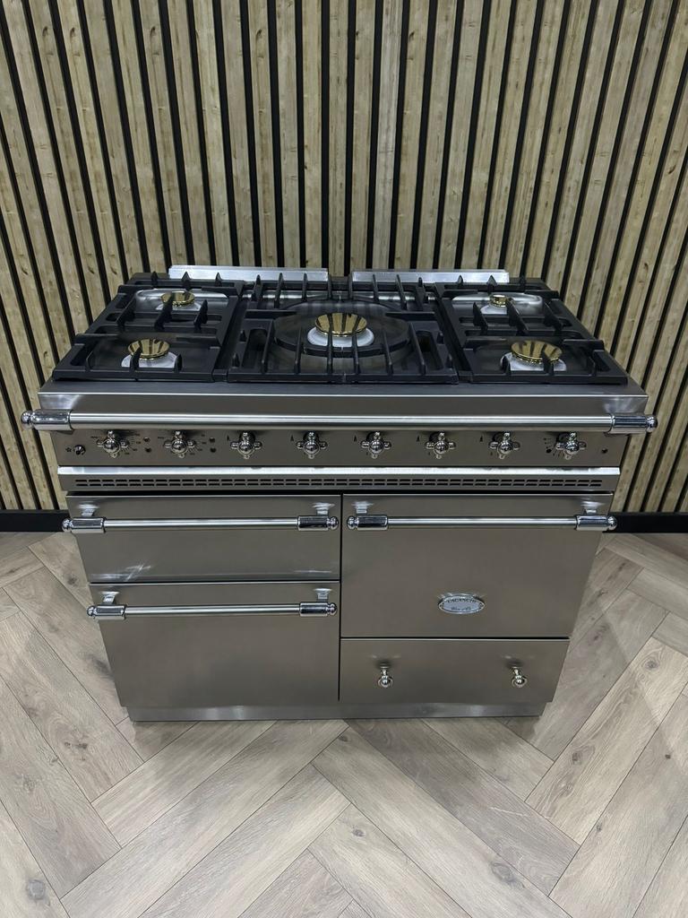 Lacanche Inox 100cm Gasoven + Hete Lucht + Pizzaoven, 60 cm of meer, Grill, Ophalen of Verzenden, Gas