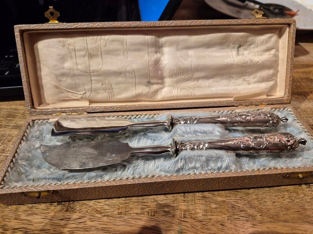 Vintage Vis Couvert in Originele Doos, Antiek en Kunst, Antiek | Bestek, Ophalen of Verzenden