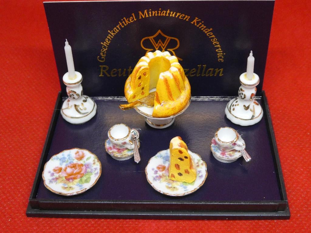 Reutter Porselein cake set voor poppenhuis - NIEUW, Ophalen of Verzenden, Nieuw, Poppenhuis