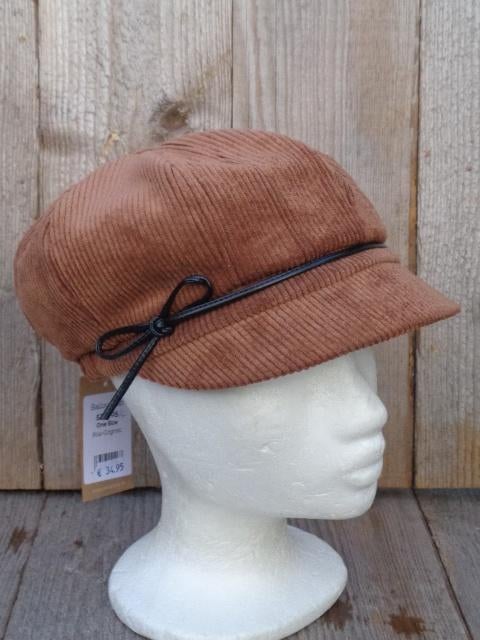 Cognac kleurige corduroy pet van Fiebig maat one size, Kleding | Dames, Hoeden en Petten, Nieuw, Pet, One size fits all, Ophalen of Verzenden