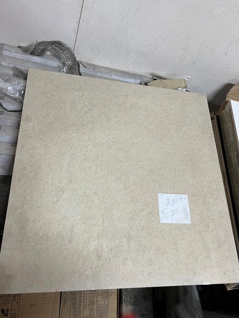 Vloertegels 6,48 m2 voor €65,- 60x60 cm sand, Ophalen, Nieuw, Minder dan 5 m², Vloertegels