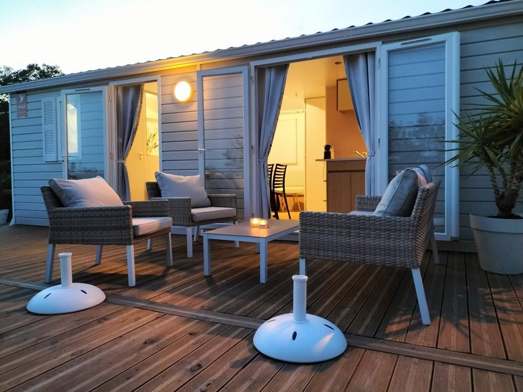 Mobilhome Stacaravan Zuid Frankrijk Côte d'Azur, airco, 2 slaapkamers, Provence en Côte d'Azur, Speeltuin, Recreatiepark
