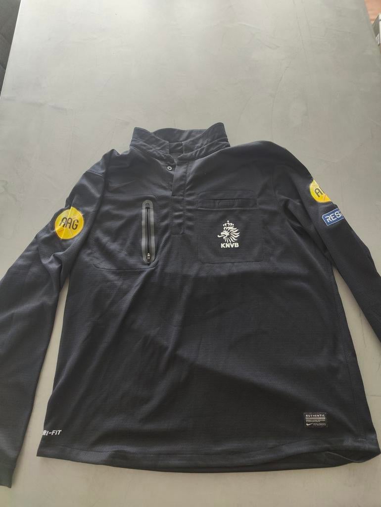 KNVB Scheidsrechter Shirt Lange Mouwen Zwart Maat  XL, Maat L, Ophalen of Verzenden, Shirt