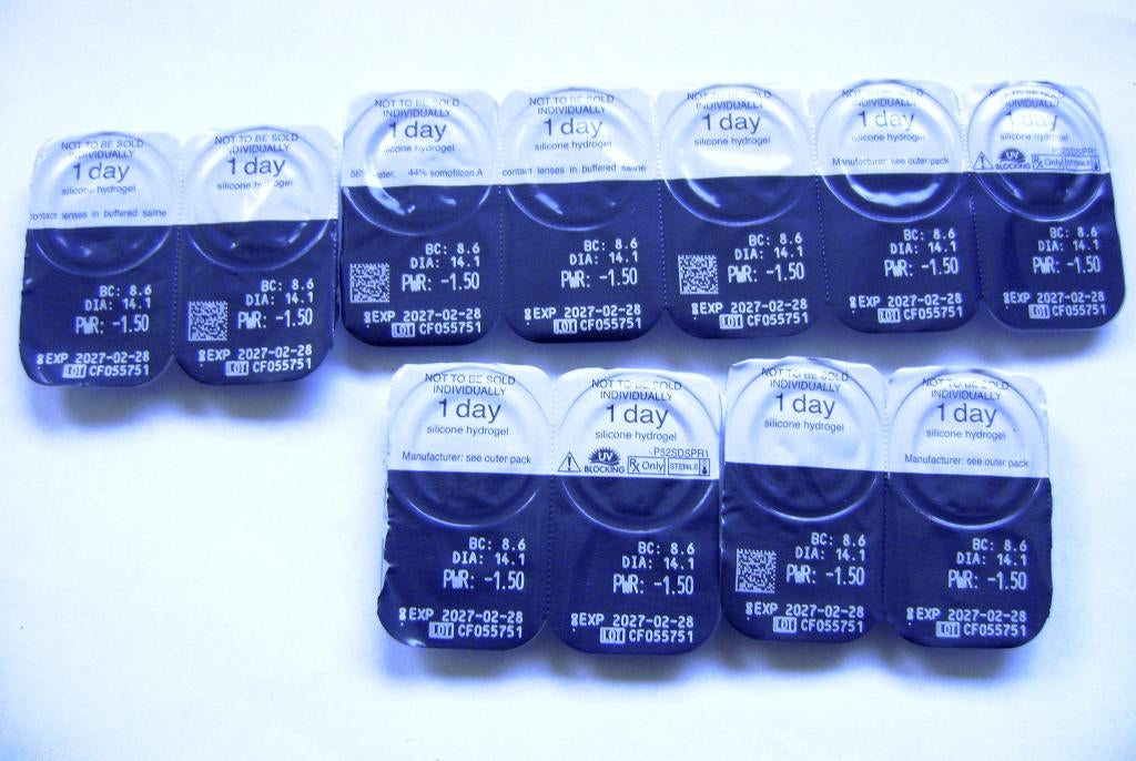 10 iwear activ zachte silicon hydrogel daglensen -1.50 lens, Overige merken, Overige kleuren, Verzenden, Nieuw