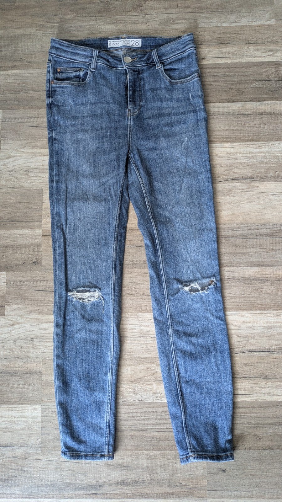 Skinny High Waist Jeans • Maat 28., Blauw, Ophalen of Verzenden, Zo goed als nieuw, W28 - W29 (confectie 36)