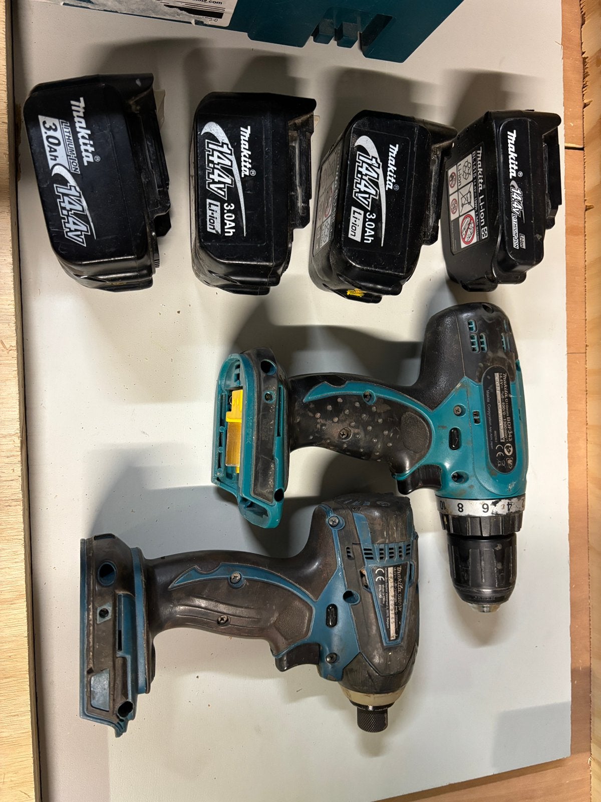 Makita 14,4V boormachine - Schroefmachine set, Ophalen of Verzenden, Gebruikt, Minder dan 400 watt, Boor- en Schroefmachine
