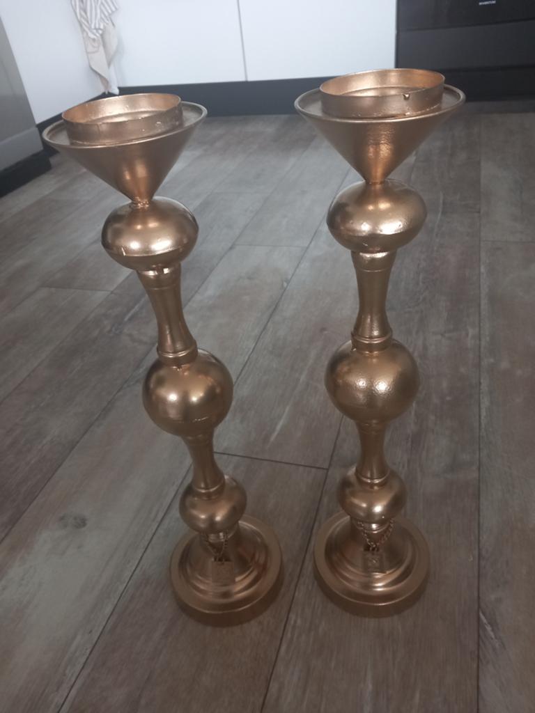 Riviera maison kandelaars 2 stuks., Huis en Inrichting, Woonaccessoires | Kandelaars en Kaarsen, Ophalen, Zo goed als nieuw, Overige materialen