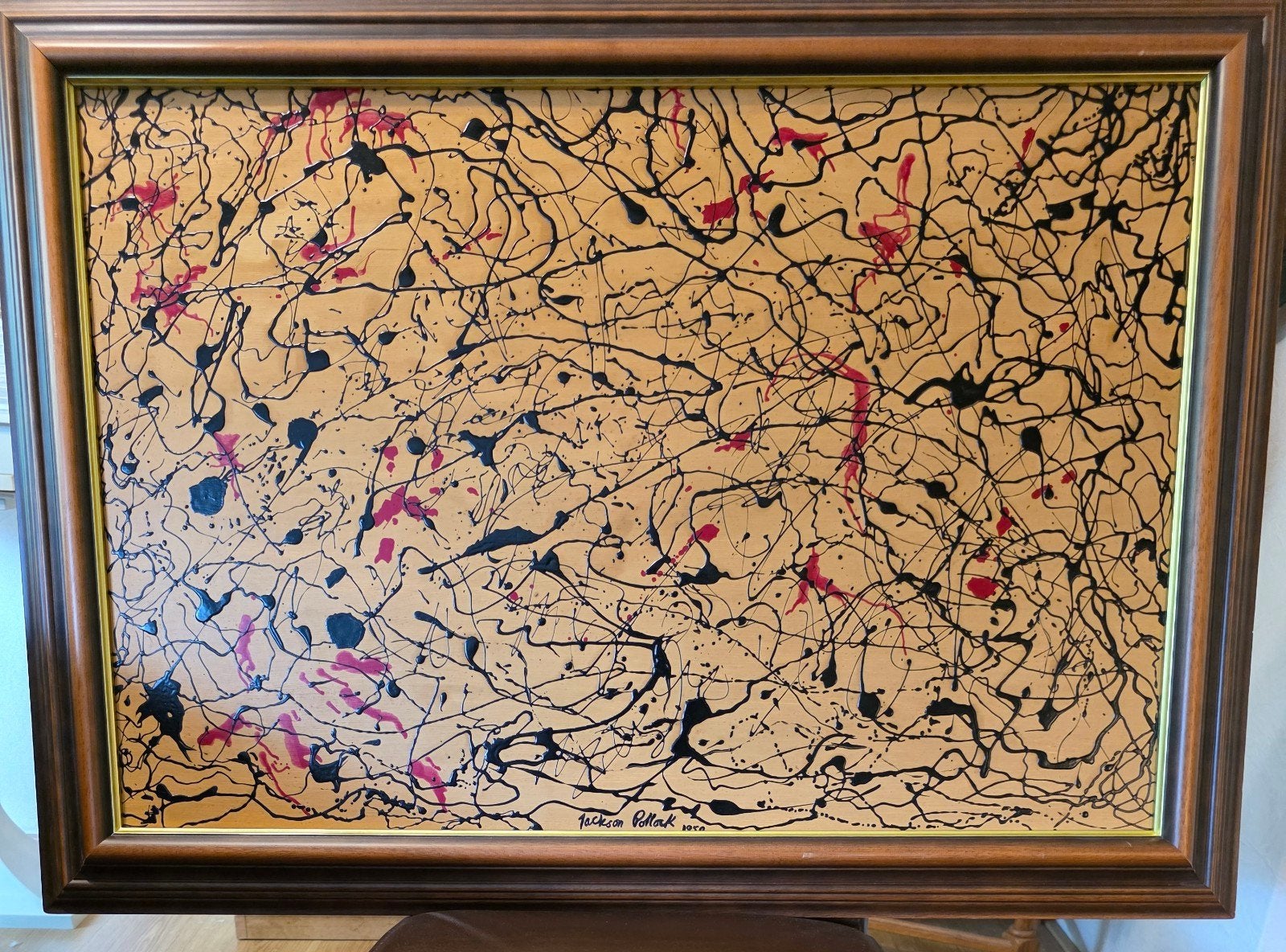 Uniek drip painting , gesigneerd Jackson Pollock 1950, Antiek en Kunst, Kunst | Schilderijen | Klassiek, Ophalen