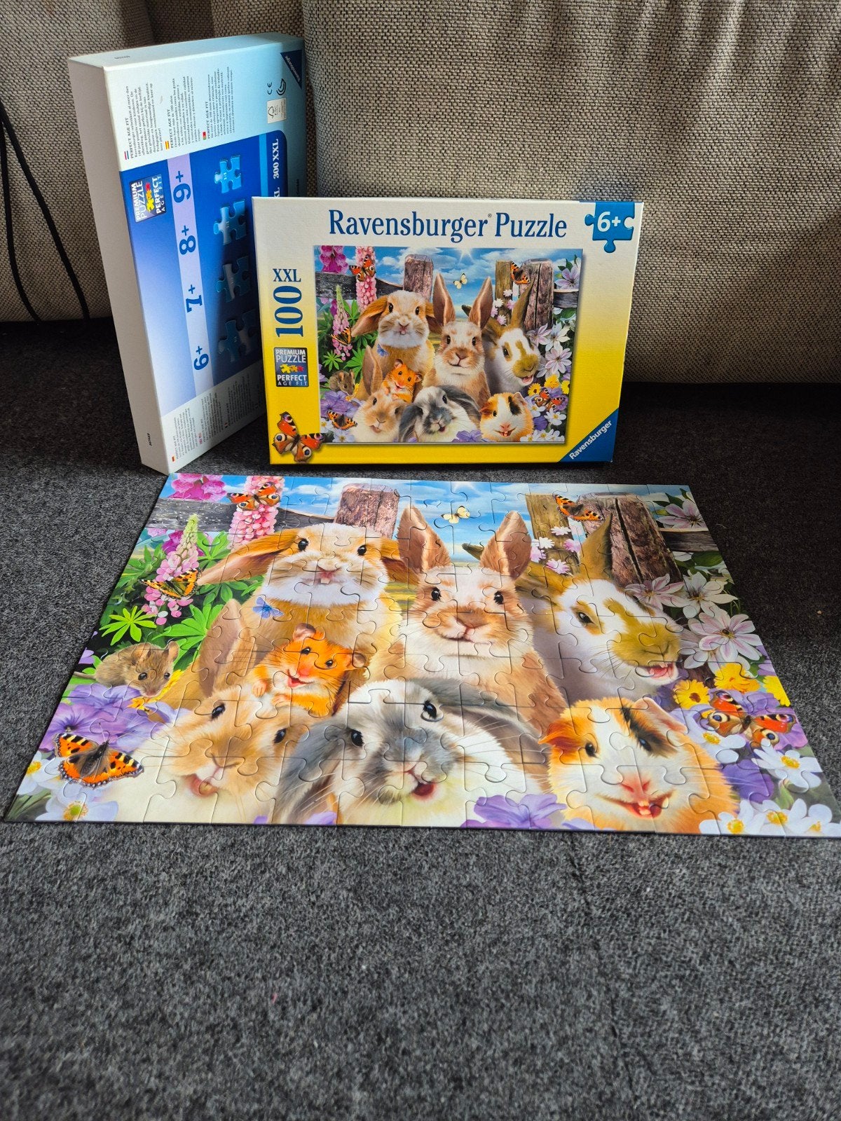 Ravensburger Legpuzzel Konijnen & Cavia's 100 XXL stukjes, Ophalen of Verzenden, Minder dan 500 stukjes, Zo goed als nieuw, Legpuzzel