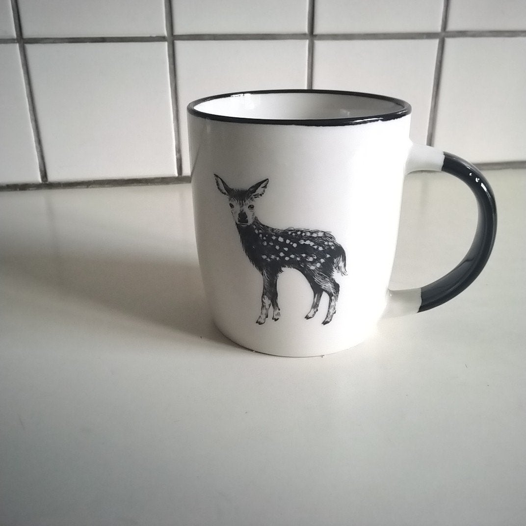 mok met reekalf, Ophalen of Verzenden, Zo goed als nieuw, Overige stijlen, Kop(pen) en/of Schotel(s)