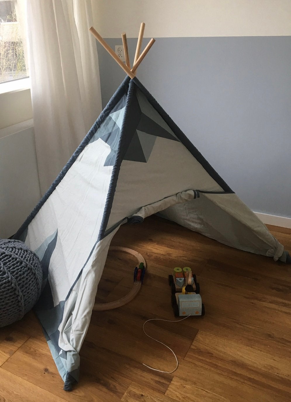 Sebra tipi-speeltent in blauwe pasteltinten, Ophalen, Zo goed als nieuw