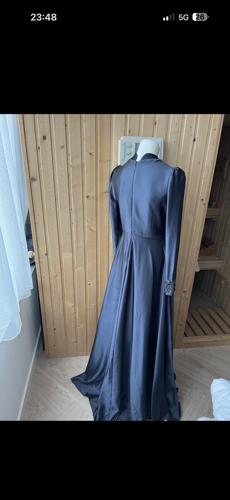 Abiye galajurk avondjurk hijab, Galajurk, Blauw, Maat 42/44 (L), Ophalen of Verzenden