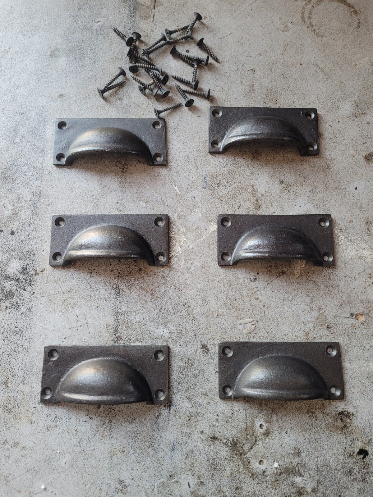 6x Zwarte Komgrepen met Schroeven voor Laden/Kasten, Ophalen, Gebruikt, Minder dan 50 mm, Schroeven