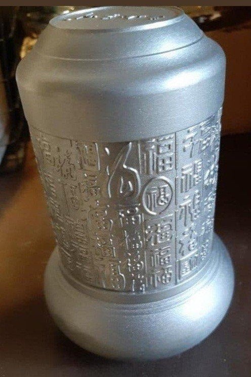 Vintage Chinese theebus met reliëfdecoratie, Ophalen of Verzenden