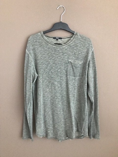Groen/Grijs Tigha heren t-shirt met lange mouw, Kleding | Heren, Maat 48/50 (M), Tigha, Ophalen of Verzenden, Grijs