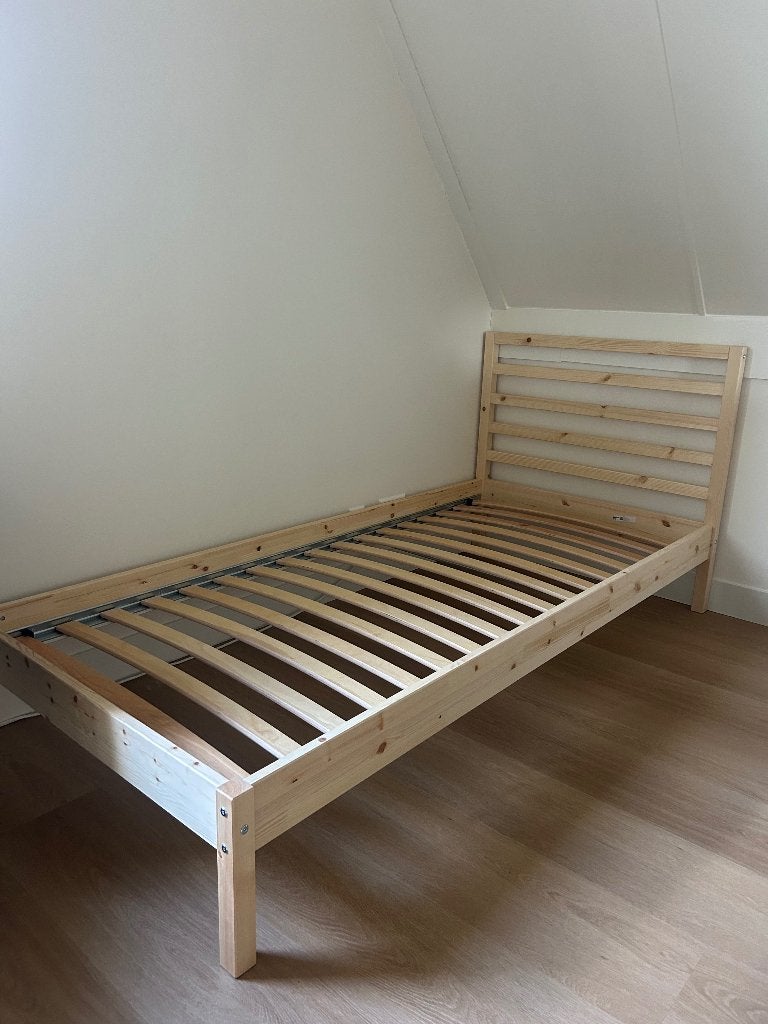 Tarva bedrame (incl. lattenbodem), Ophalen, 90 cm, Eenpersoons, Beige
