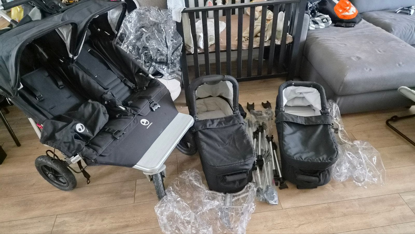 Easywalker Duo Wagen Complete set, Gebruikt, Verstelbare duwstang, Combiwagen, Ophalen