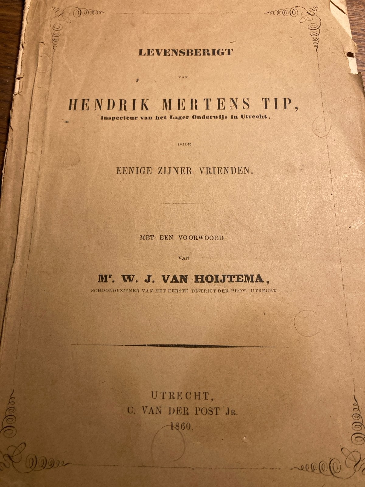 Levensbericht Hendrik Mertens Tip - 1860, Ophalen of Verzenden, Gelezen, Overige